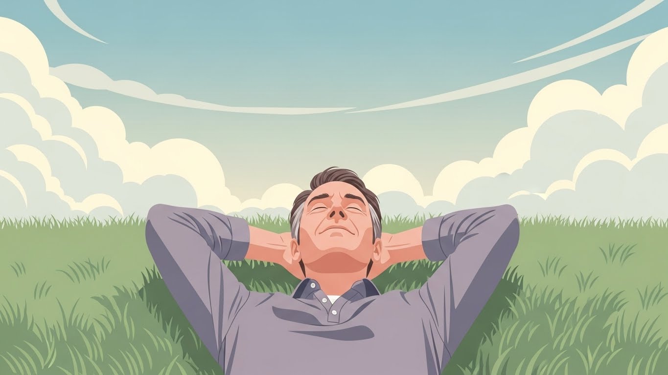 Manage overthinking: hands gently touching river stones, symbolizing grounding and presence.