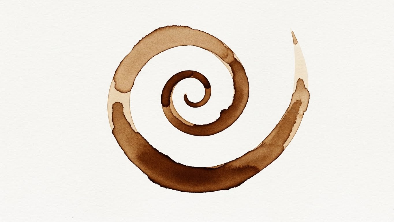 calm persistent thoughts: a person quietly observing a single leaf falling in a calm outdoor setting