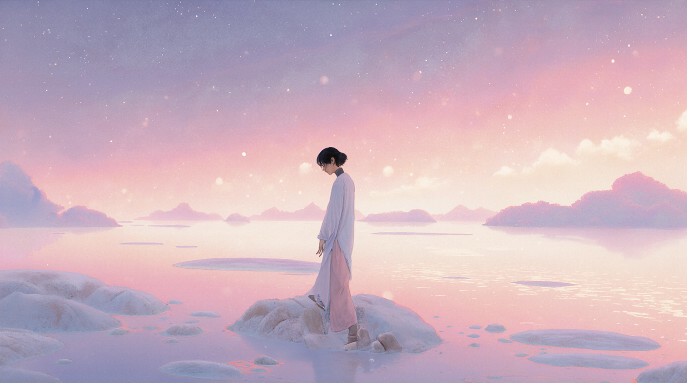 Person waking naturally at dawn in the liminal space between dreaming and waking